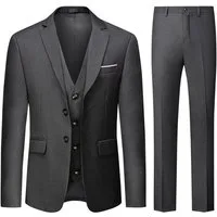 Allthemen Anzug (3 tlg) Herren Slim Fit Hochzeitsanzug komplett eleganter Anzugset