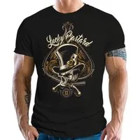 GASOLINE BANDIT® T-Shirt für Biker im Rockabilly Racer Hot Rod Design: Lucky Bastard