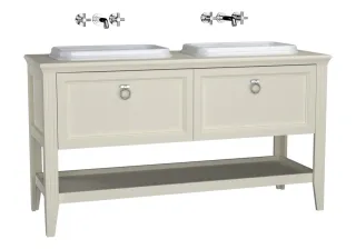 VitrA Valarte Set 150 cm 2 Einbauwaschtische + Waschtischunterschrank 2 Vollauszüge Matt,62212 62212