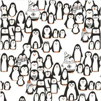 Bow & Hummingbird Geschenkpapier Geschenkpapier Pinguinparade, 100% Recyclingpapier