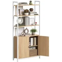 VASAGLE Bücherregal, 6 Ebenen, Regal, Standregal mit Türen