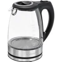 Glas-Wasserkocher WKS 6032 G edelstahl/schwarz, 1,7 Liter, 2.200 Watt