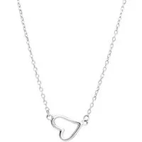 Runde Perlé Kette mit Anhänger Minimalistische Halskette mit quer Herz, handgefertigte Halskette, 925er Silber, 18K Gold