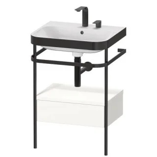 Duravit Happy D.2 Plus c-bonded Set mit Metallkonsole und Schubkasten Weiß Supermatt 575x490x850 mm  HP4740E8484