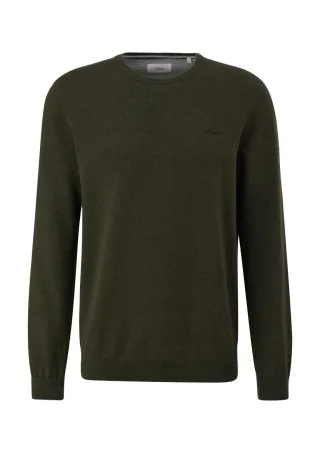 s.Oliver Red Label - Strickpullover mit Logo-Stickerei grün - Gr. - XL