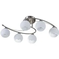 Lindby Deckenleuchten Svean, Glas Alu IP20, 6 x 10 W