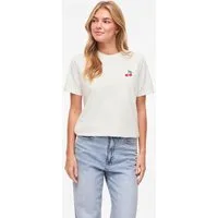 Vila Kurzarmshirt VISYBILLA CHERRY O-NECK S/S TOP/PB/LC