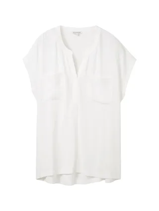 Tom Tailor - Bluse mit Taschen whisper white - Gr. - L