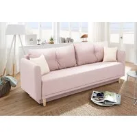 Home affaire Schlafsofa Scandic, B: 219 cm, Liegel. 137x195 cm, Bettfunktion, Bettkasten & 2 Zierkissen, Federkern