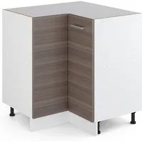 Vicco Eckunterschrank R-Line, Grau/Weiß, 75.6 cm ohne Arbeitsplatte (1-St)