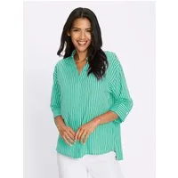 Sieh an! Klassische Bluse Longbluse 3/4-Arm