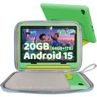 BUFO 10 Zoll 24(3+21)GB RAM+64GB ROM 1280x800 HD-Display Android16 Kinder Tablet (10,1", 64 GB, Android 16, WIFI, Anti-Blaulicht, Vorinstallierte Kinder Lernsoftware, Robustes Design)