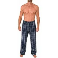 Normann Pyjama Herren Schlafanzug Hose lang kariert aus Baumwolle