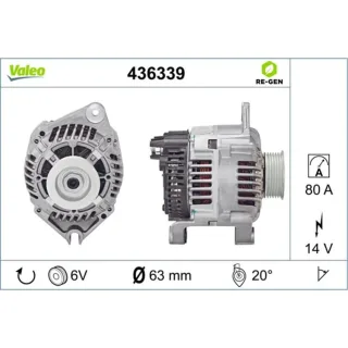 Valeo Generator  80A Citroen Fiat Peugeot 436339