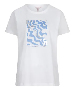 Esqualo - T-Shirt mit Foliendruck weiß/blau - Gr. - S