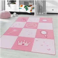 Ayyildiz Teppiche Kinderteppich PLAY 2905, rechteckig, Höhe: 6 mm, robuster Kurzflor, Prinzessin, Kinderzimmer