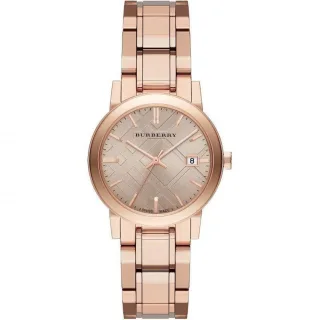 Elegante Burberry BU9135 Damenuhr in Braun Rose Gold Edelstahl