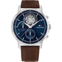 Tommy Hilfiger Multifunktionsuhr STEWART 1710629, Quarzuhr, Armbanduhr, Herrenuhr, Datum, Lederarmband