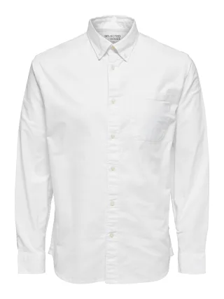 selected men - SLMCOLE-RICK OX REG LS SHIRT NOOS Weiß - Gr. - XL