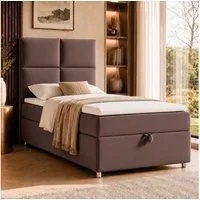 Best for Home Boxspringbett Trinity K-2 mit Bettkasten & Topper – Komfort & Stauraum (Einzelbett, Hotelbett, Polsterbett gepolstertes Kopfteil, Jugendbett, Kinderbett versch. Größen, 1-St., 70x200 80x200 90x200 100x200 cm), Einzel-Boxspringbett mit i