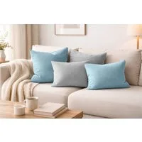 Amilian Dekokissen - Kissen Set 4er - Sofakissen mit Füllung 2x 50x50 + 2x 35x45cm, (4 Stück) Kuschelkissen - Zierkissen mit Kissenfüllung - Couchkissen