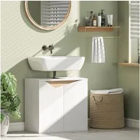 HOMCOM Waschbeckenunterschrank (Waschtischunterschrank, 1-St., Badezimmer Unterschrank) Mit U-Ausschnitt für wandmontierte Waschbecken