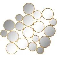 OTTO home Dekospiegel Malisa, Wand Dekoration horizontal und vertikal hängbar, 3 Farben, großer Wandspiegel mit 19 Elementen, 121x110cm, aus Metall