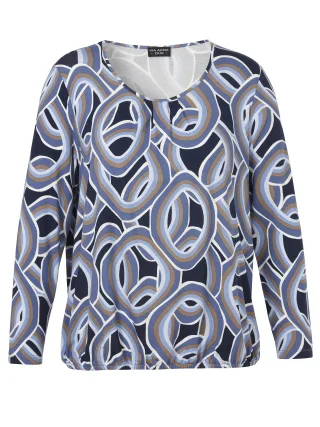 VIA APPIA DUE - T-Shirt Rundhals 1/1 Arm Druck rauchblau multicolor - Gr. - 46