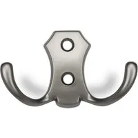 SO-TECH® Garderobenhaken LENA, Lochabstand 20 mm, zwei Größen, Metall massiv, Chrom matt, Höhe 48 mm, 2-fach, inkl. Schrauben