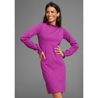 Laura Scott Strickkleid aus Viskosemischung mit femininem Rüschendetail