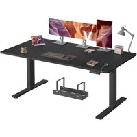 VASAGLE Schreibtisch Höhenverstellbarer, USB-C-Anschluss, Erinnerung bei langem Sitzen, Ablage für Steckdosenleiste, 3 Speichertasten, 140/160/180cm