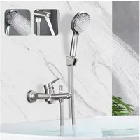 Nettlife Brausegarnitur Badewannenarmatur Schwarz/Nickel Wanneneinlauf Handbrause, Klassisch Badewannen Amaturen