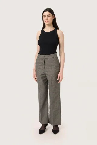 Pants Suiting Lockere Passform Grey Melange Suiting melange