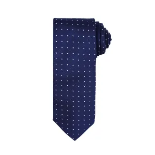 Premier Herren Krawatte mit kleinen Punkt-Muster (Marineblau / Weiß)