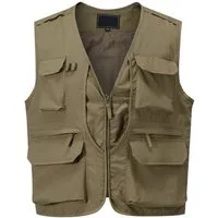 YOUTHUP Funktionsweste Herren Utility-Weste V-Ausschnitt
