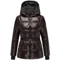 Navahoo Steppjacke Eisglanz 14 Glänzende Damen Winterjacke mit Taillengürtel