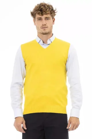 V-Ausschnitt Sweater-Weste Gelb