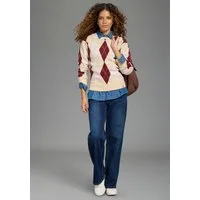 KangaROOS Strickpullover mit Rautenmuster, aus Viskose und Polyamid, Argyle