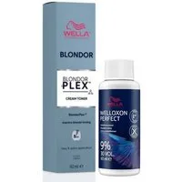 Wella Professionals Blondierpulver Blondor Plex Set - Cream Toner 60 ml + Welloxon Perfect 9% 60 ml