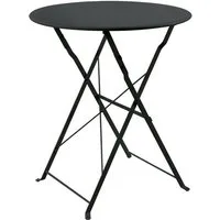 HTI-Living Gartentisch Gartentisch Basil Metall rund klappbar Schwarz (Stück, 1-St., 1 Gartentisch)
