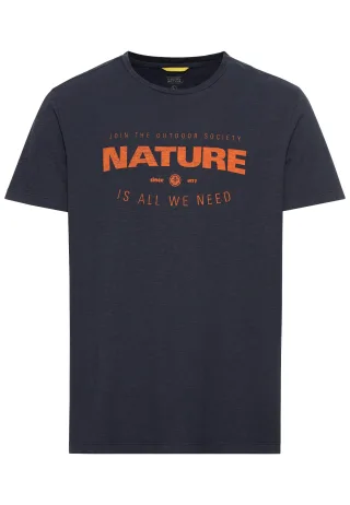 camel active - T-Shirt mit Print aus nachhaltigem Organic Cotton night blue - Gr. - XL