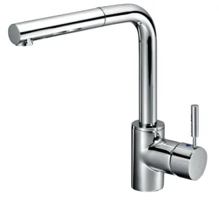 Kaja Ipuri Niederdruck-Spültischarmatur m. schwenk- u. ausziehbarem Auslauf, edelstahloptik 55935-ESO