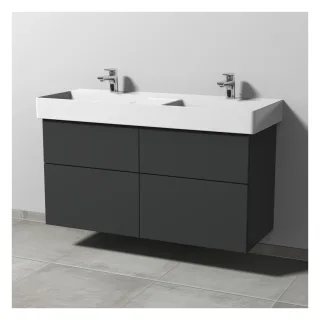 Sanipa 3way Waschtischunterbau zu Duravit Dura Square Waschtisch mit 4 Auszügen, Anthrazit-Matt SM42222