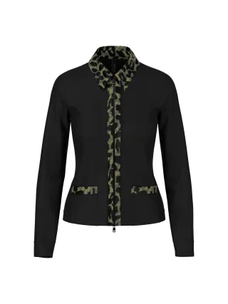 Marc Cain Sports - Jersey-Jacke mit Cube-Print-Details black - Gr. - 40