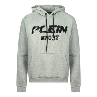 Plein Sport Schwarzes Logo Grauer Hoodie