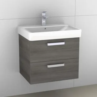 Artiqua 413 Waschtischunterschrank für Smyle Square 500229 (ehem. 120560) Graphit Struktur quer, 413 413-WU2L-K146-7098-401