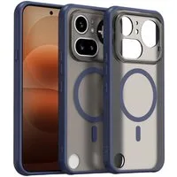 Wigento Handyhülle MagSafe für Nothing Phone 4a Pro TPU Hybrid Kameraschutz Matt Blau 6,83 Zoll, Magnetisch, Durchsichtig, Stoßfest