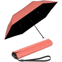 Knirps® Taschenregenschirm US.050 Ultra Light Slim Manual - UV coated, mit UV- und Hitzeschutz, schwarz-salmon