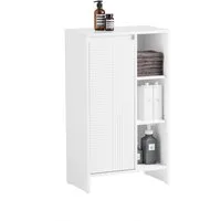 SoBuy Wäscheschrank BZR156 Badkommode Badschrank mit Wäschesack Badregal