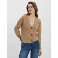 Vero Moda Strickjacke VMLEA LS V-NECK CUFF CARDIGAN NOOS Kunstfaser, regular fit